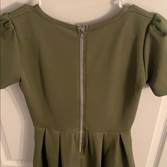 🍍Bo_Ho ribbed OLIVE green LULA ROE DRESS🍍 - Picture 4 of 5